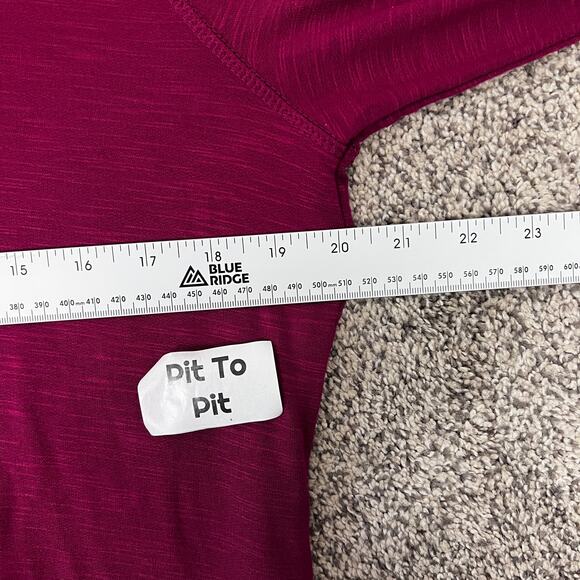 SUSAN GRAVER WEEKEND‎ Women's MP Red Button Neck Casual Knit Pocketed Tunic Top - Picture 8 of 11